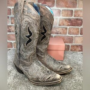 Laredo Womens Lucretia Studded Cowboy western boots size 6.5
